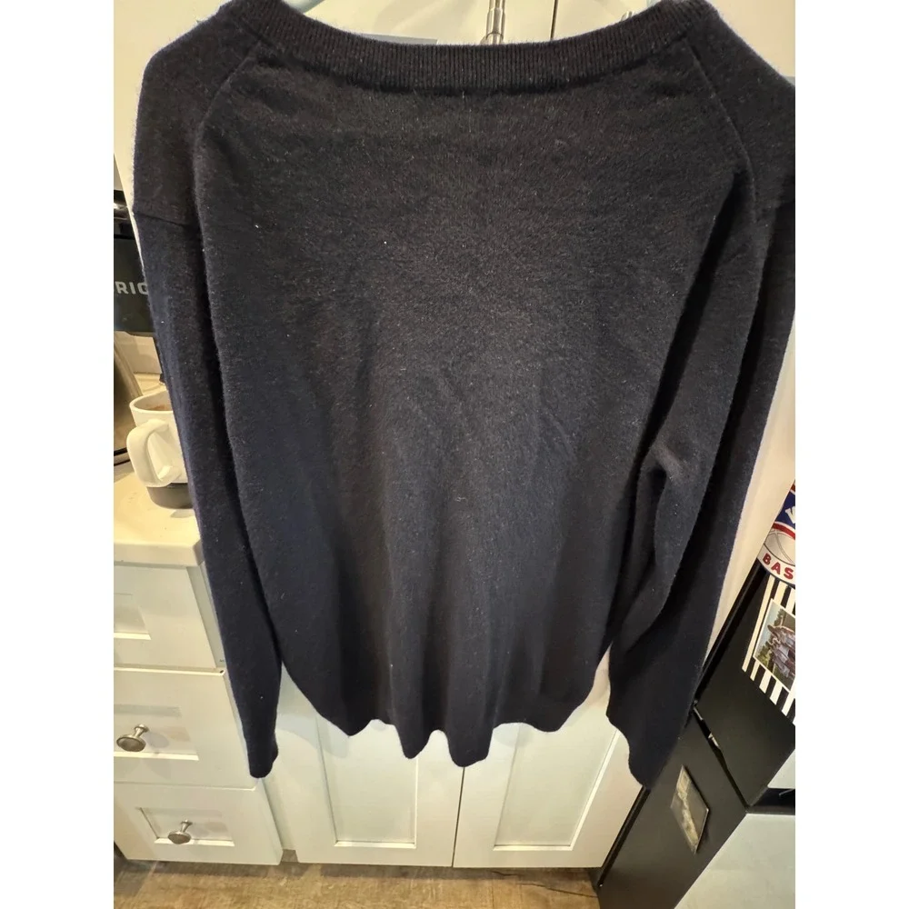Vince Mens Navy Blue V-Neck Knit Sweater Size M‎